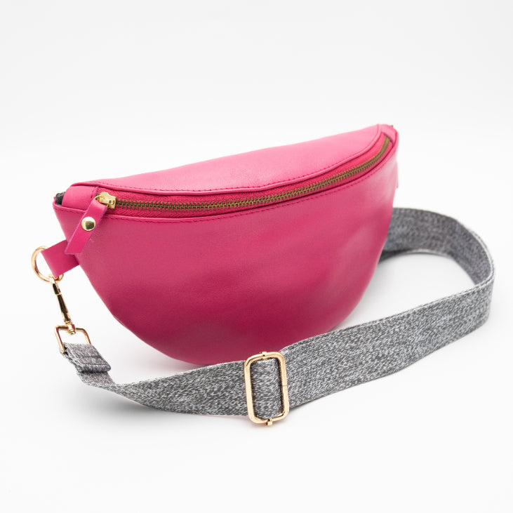 Hot Pink Leather Bum Bag