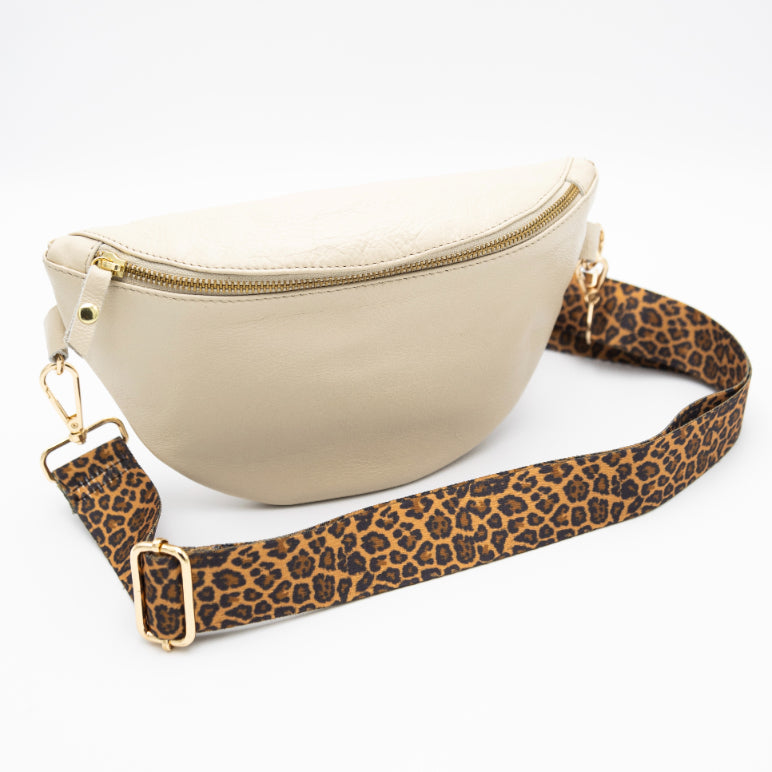 Latte Leather Bum Bag (w Gold Fittings)
