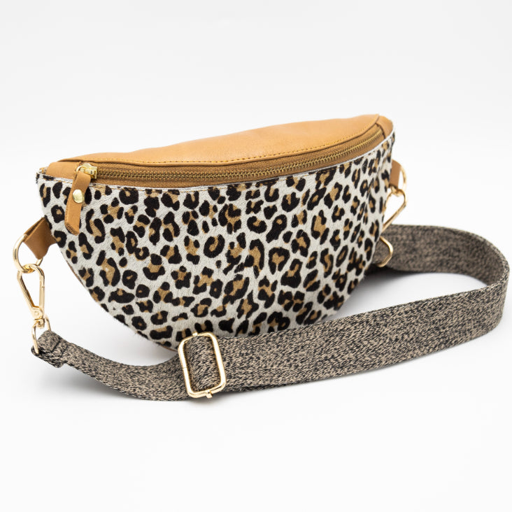 Leopard Leather Bum Bag (w Gold Fittings)