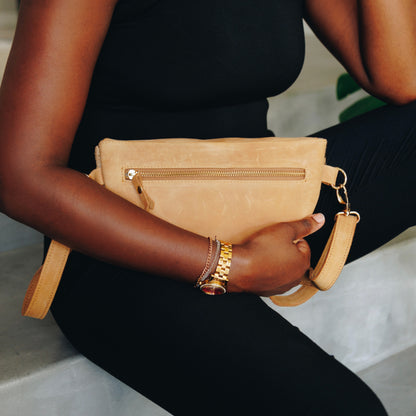 Gold Fleck Leather Bum Bag (w Gold Fittings)