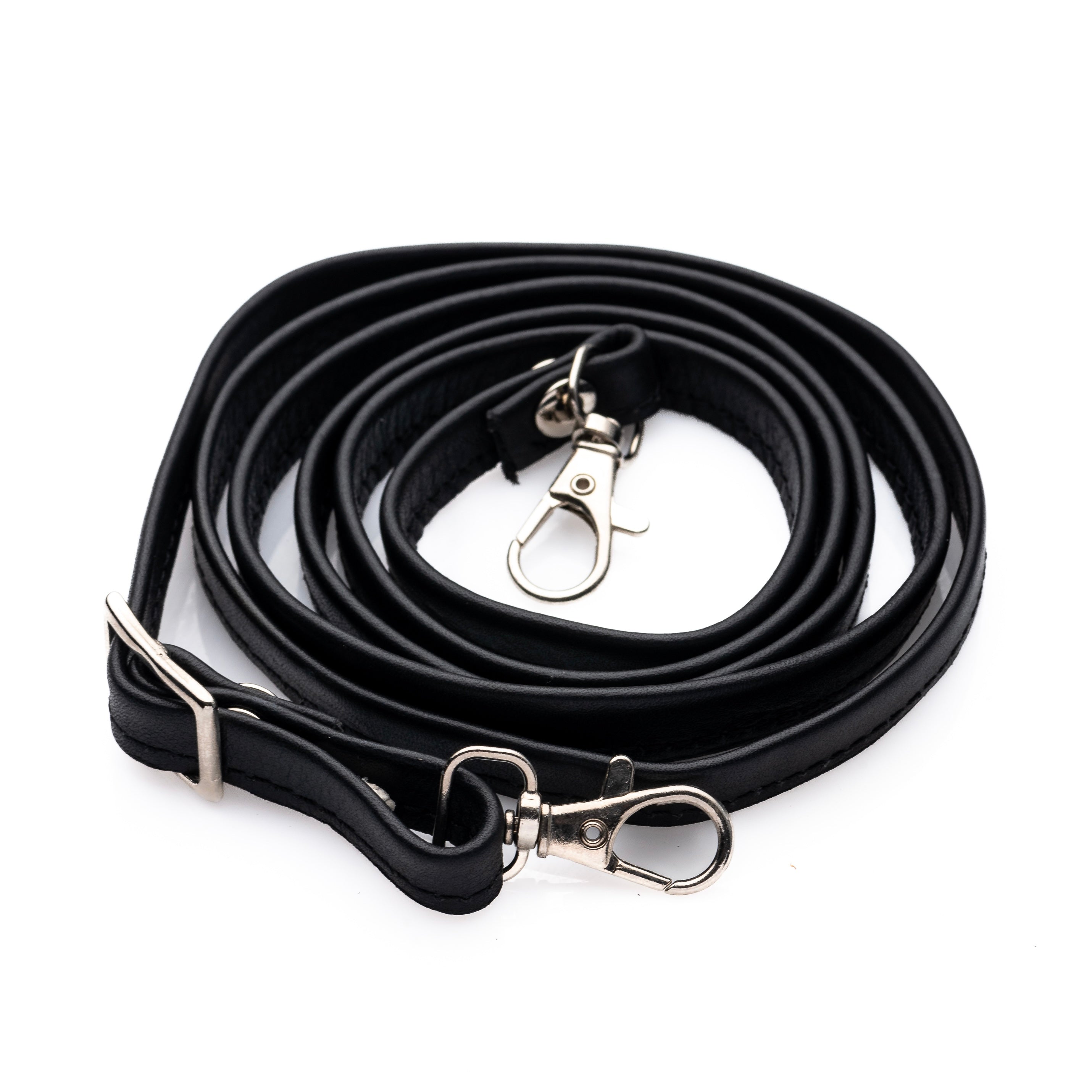 Black Leather Strap (w Silver or Gold Fittings)